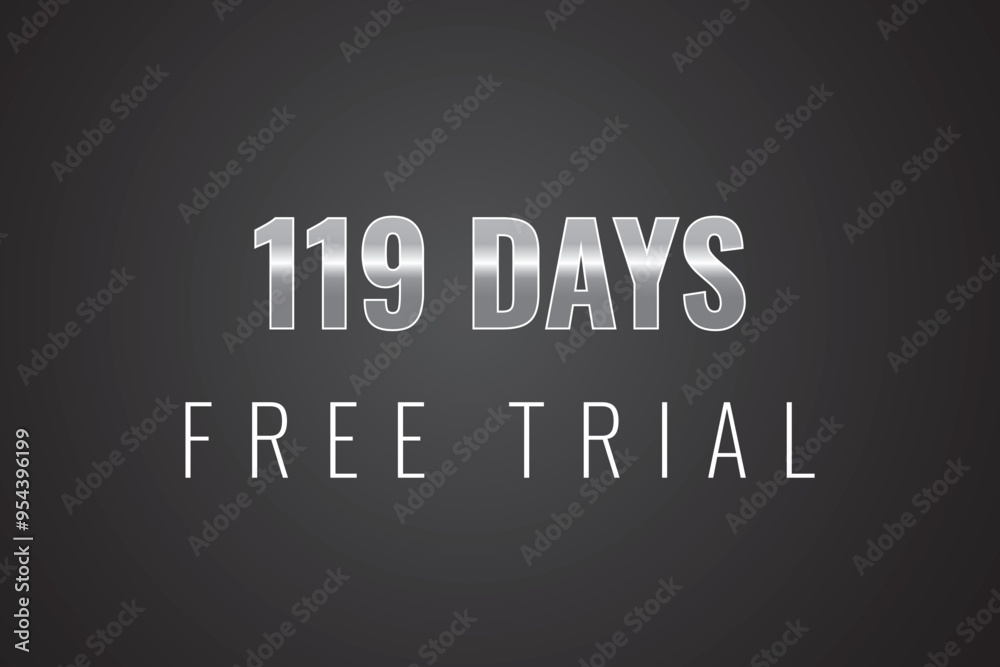 Fototapeta premium 119 day free trial banner design. 119 days free banner background 