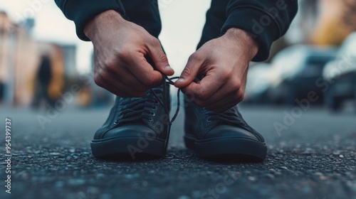 Street shoe lace tying