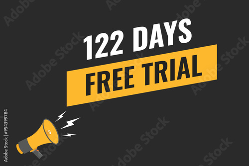 122 day free trial banner design. 122 days free banner background 