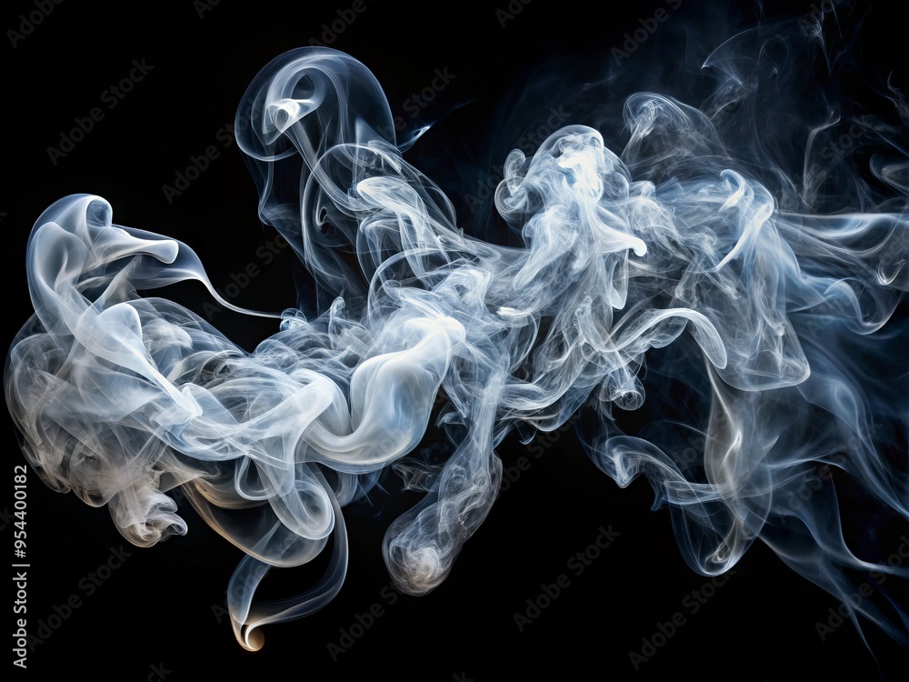 custom made wallpaper toronto digitalWhispy tendrils of white smoke curl and unravel in mid-air, suspended against a dark background, capturing the