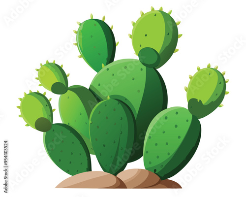 Nopales vector illustration isolated on white background