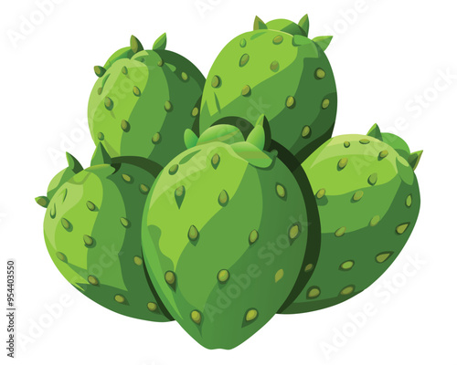 Nopales vector illustration isolated on white background