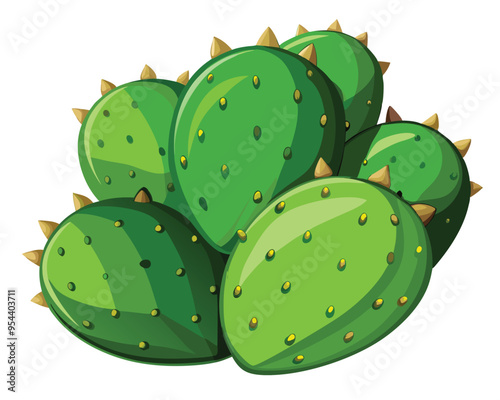 Nopales vector illustration isolated on white background