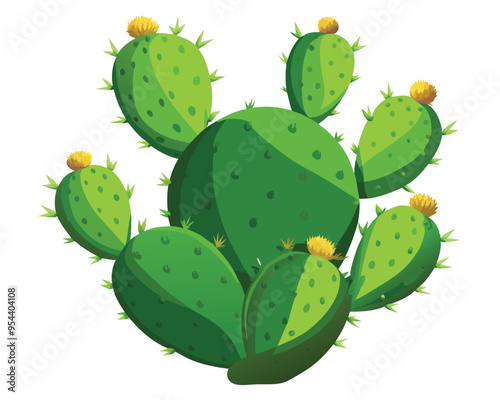 Nopales vector illustration isolated on white background