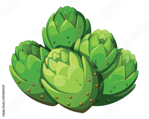 Nopales vector illustration isolated on white background