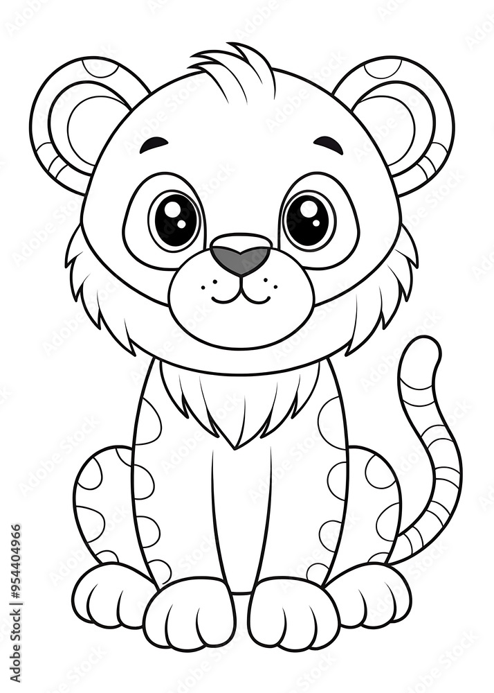 Obraz premium Detailed Animal Coloring Pages: Intricate and Fun for Kids. Cute. Animal. Coloring. Pages. Intricate