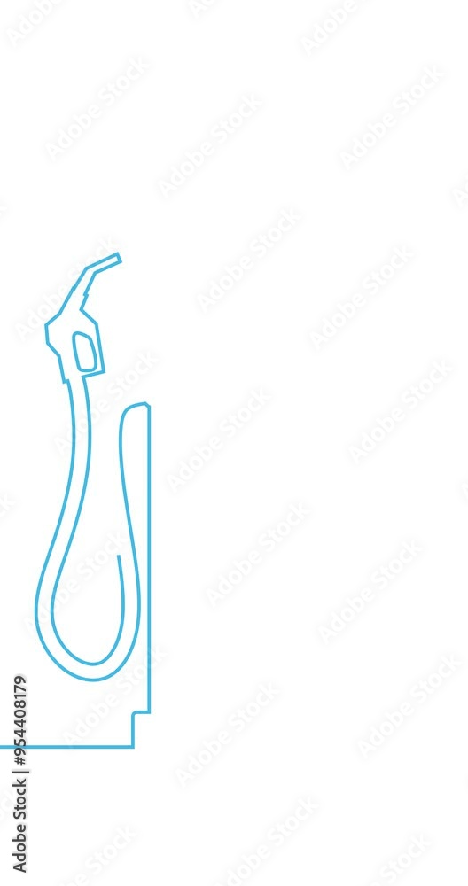 Hydrogen chemical element. Zero emission fuel for vehicles. Thin line style filling station