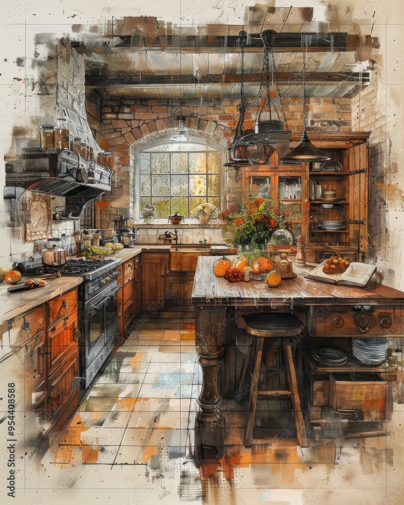 Charming rustic kitchen with wooden elements, ample natural light, and a warm, inviting atmosphere perfect for home cooking. Charming rustic kitchen with wooden elements, ample natural light, and a warm, inviting atmosphere perfect for home cooking.