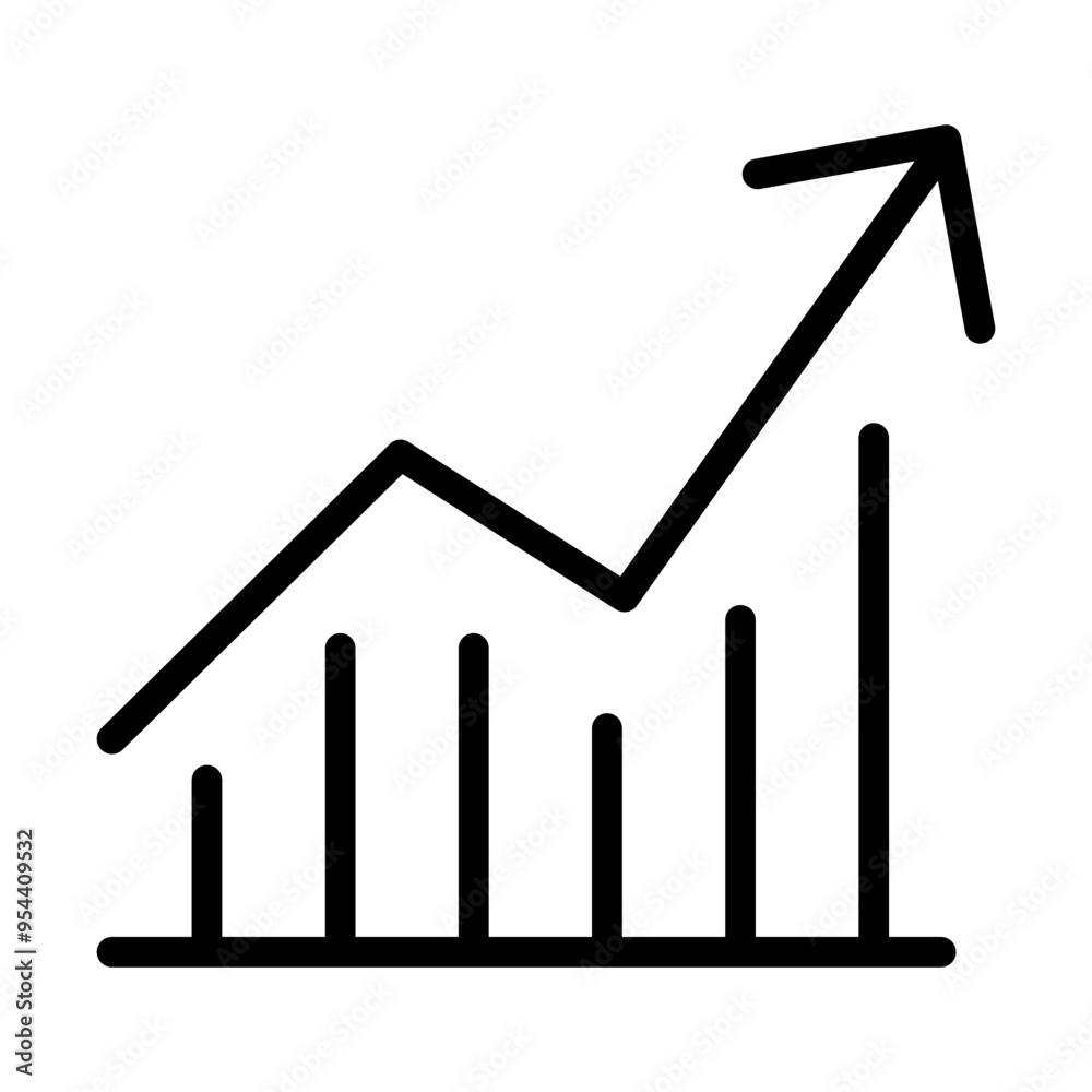 Graph icon in thin line style vector illustration graphic design Graph icon in thin line style vector illustration graphic design