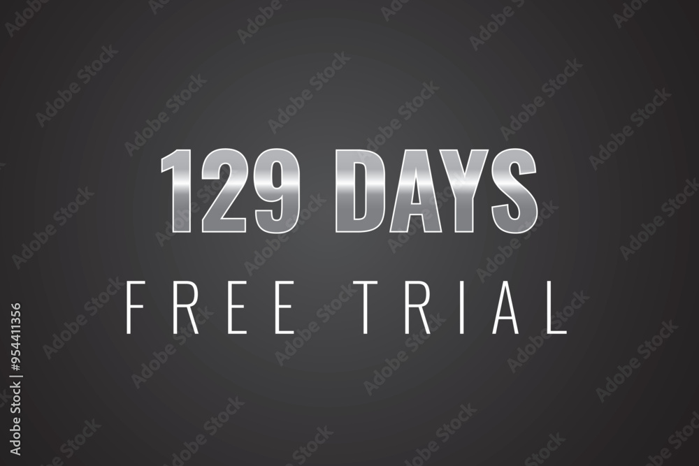 Fototapeta premium 129 day free trial banner design. 129 days free banner background 