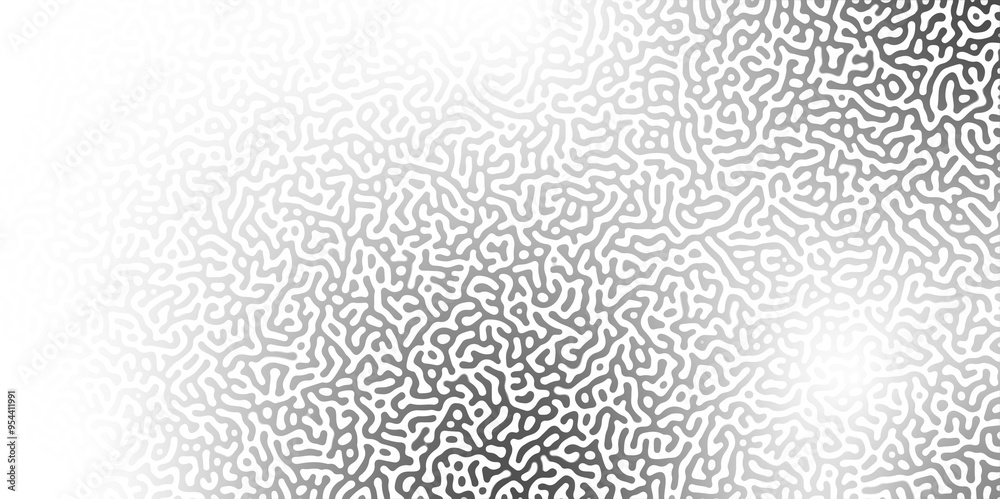 Abstract Reaction-diffusion Turing pattern natural texture in coral grey gradient colour scheme. Linear design with biological shapes. Organic lines in memphis. abstract turing organic wallpaper.
Abstract Reaction-diffusion Turing pattern natural texture in coral grey gradient colour scheme. Linear design with biological shapes. Organic lines in memphis. abstract turing organic wallpaper.