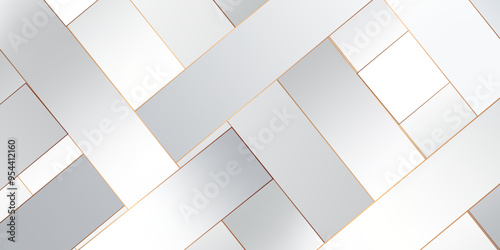 White blue Line Cut Paper Abstract Background. Abstract template gradient geometric diagonal background with golden line Luxury style blue background wallpaper vector image for Banners presentations.