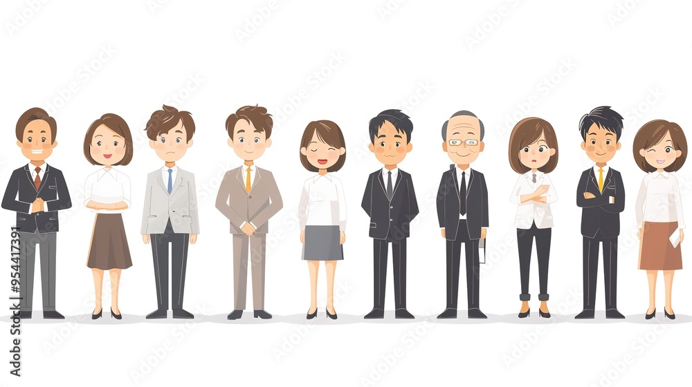 Stunning Cartoon Characters and Business People Elements: A Dynamic and Colorful Visual Ensemble. Showcasing Creativity and Professionalism. Stunning Cartoon Characters and Business People Elements: A Dynamic and Colorful Visual Ensemble. Showcasing Creativity and Professionalism.