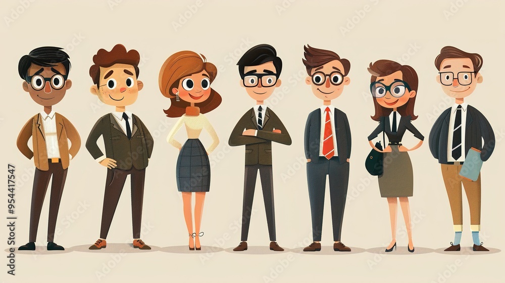 Stunning Cartoon Characters and Business People Elements: A Dynamic and Colorful Visual Ensemble. Showcasing Creativity and Professionalism. Stunning Cartoon Characters and Business People Elements: A Dynamic and Colorful Visual Ensemble. Showcasing Creativity and Professionalism.