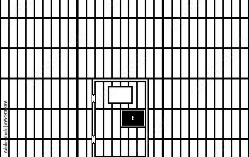 Jail lattice with door in prison