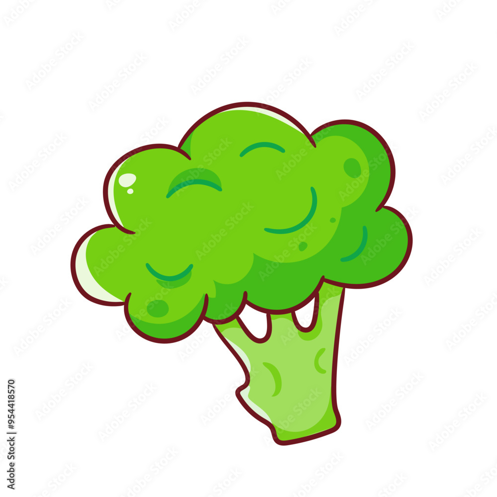 Broccoli Vegetable Cartoon Vector. Food Nature Concept Design. Isolated Premium Vector Broccoli Vegetable Cartoon Vector. Food Nature Concept Design. Isolated Premium Vector