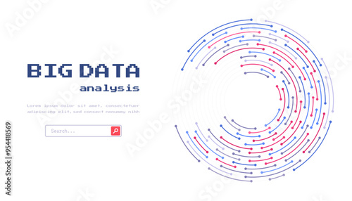 Technology background. Big data visualization concept. Abstract technology circuit board circle