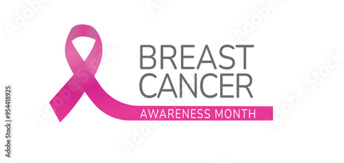 Breast Cancer Awareness Month greeting cards, banners, posters, covers