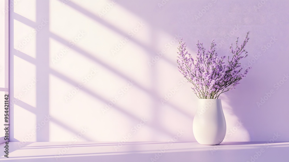 Vase filled with vibrant purple lavender blooms, a natural spring decoration Vase filled with vibrant purple lavender blooms, a natural spring decoration