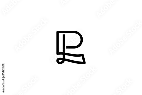 Letter LP or PL Logo Design Vector 