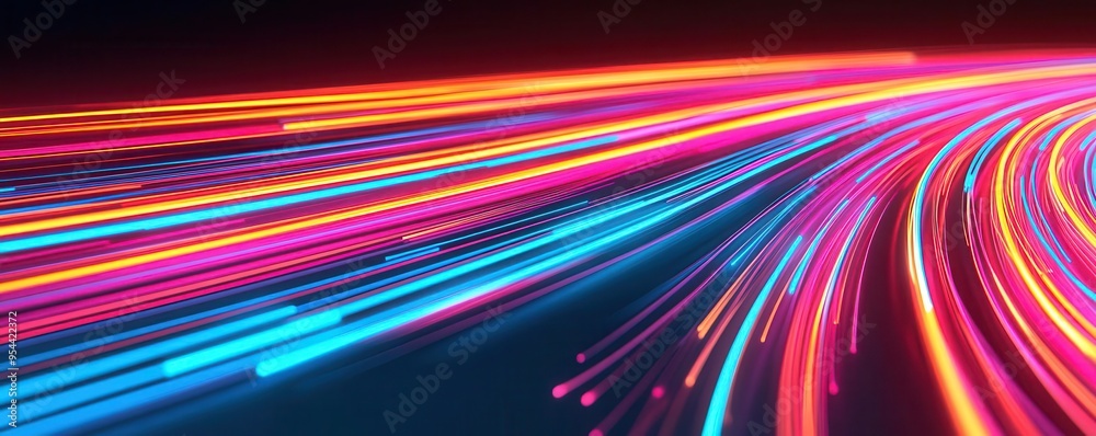 A high-speed data transfer concept with glowing lines representing information flow, telecommunication, data transfer, high-speed A high-speed data transfer concept with glowing lines representing information flow, telecommunication, data transfer, high-speed