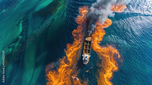 Oil Spill: The release of petroleum into the environment, particularly oceans, leading to major ecological damage and lasting impacts on marine ecosystems.
 photo