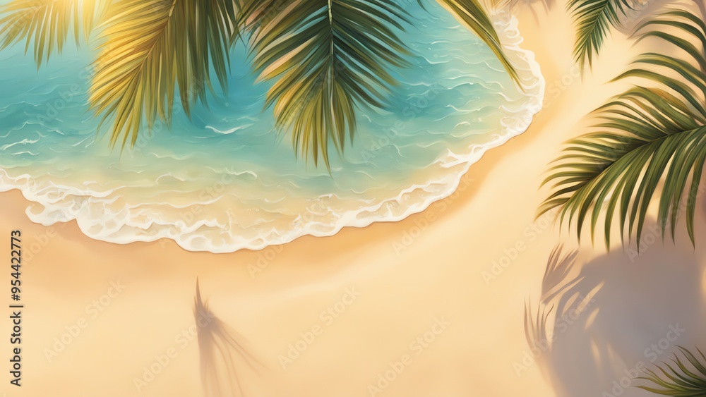 aerial view of beach sand shadows cast by palm leaves on the surface summer vibe captured aerial view of beach sand shadows cast by palm leaves on the surface summer vibe captured