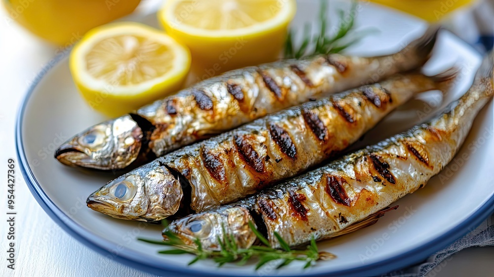 Grilled Mackerel Fish with Lemon and Rosemary Grilled Mackerel Fish with Lemon and Rosemary