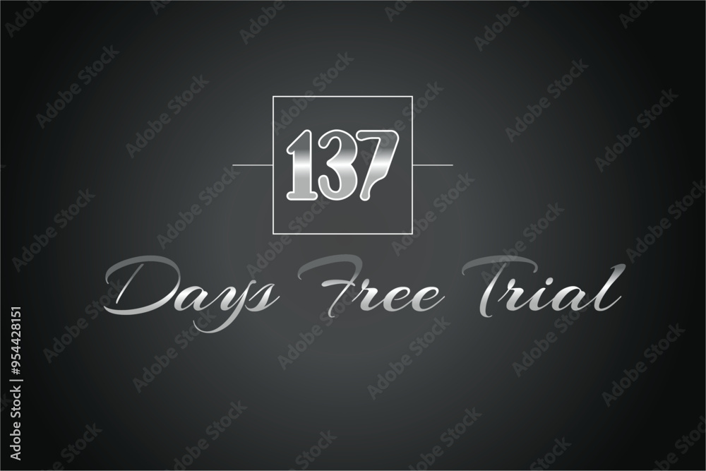 137 day free trial banner design. 137 days free banner background
