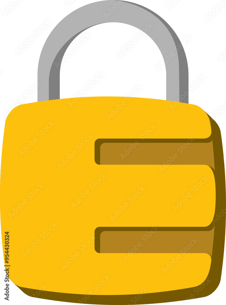 Padlock Security Letter Alphabet Vector Element Padlock Security Letter Alphabet Vector Element