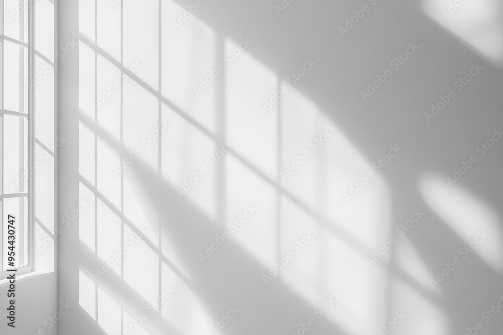 Line art illustration showcasing a shadow overlay effect against a white backdrop Abstract background featuring sunlight and window shadows Line art illustration showcasing a shadow overlay effect against a white backdrop Abstract background featuring sunlight and window shadows