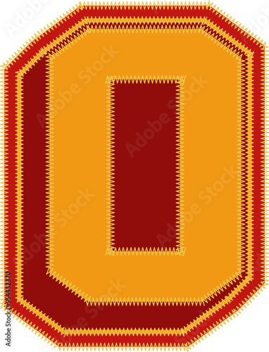Baseball Patch Letter Alphabet Vector Element O
