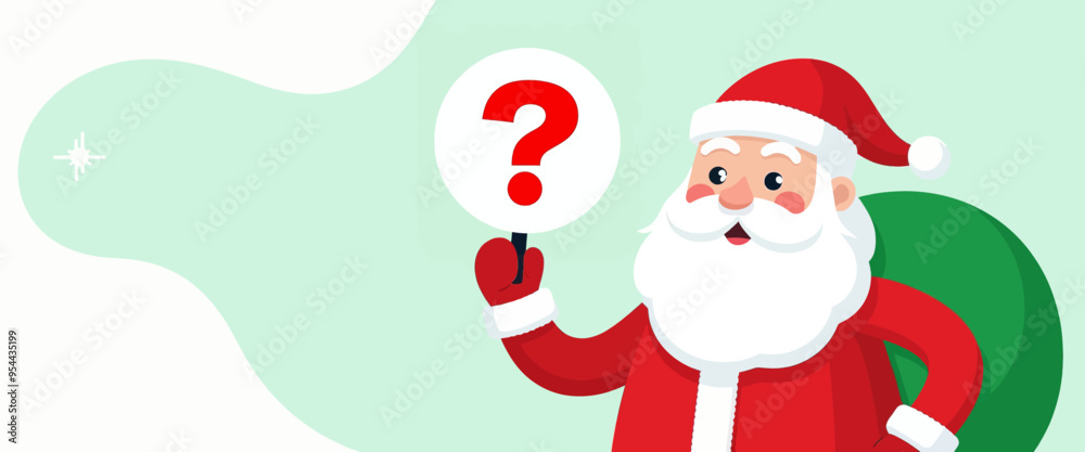 Santa Claus holding a question mark Santa Claus holding a question mark