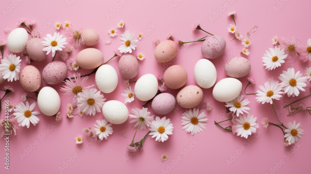 Easter flat lay with colorful pastel eggs and spring flowers arranged on soft pink background, festive holiday composition for spring celebrations, easter egg hunt, and seasonal decor
Easter flat lay with colorful pastel eggs and spring flowers arranged on soft pink background, festive holiday composition for spring celebrations, easter egg hunt, and seasonal decor