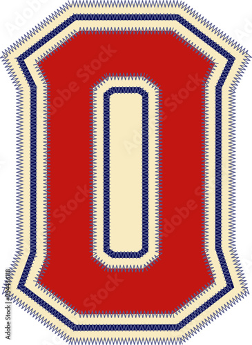 Sport Patch Letter Alphabet Vector Element O