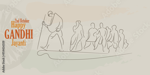 Fotografie Mahatma Gandhi line art
