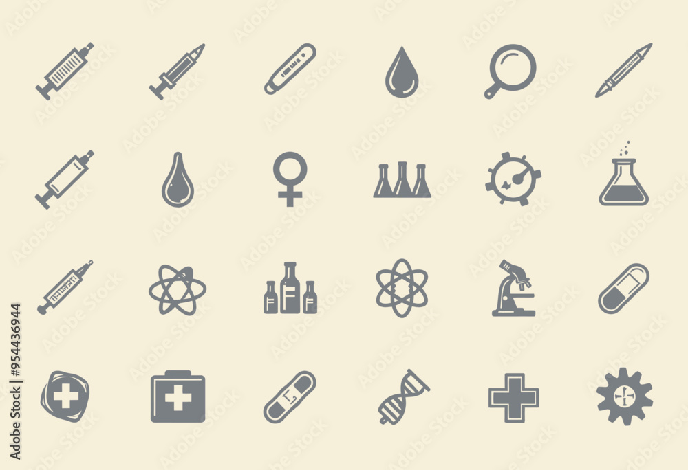 Medical and Scientific Icons Set Medical and Scientific Icons Set