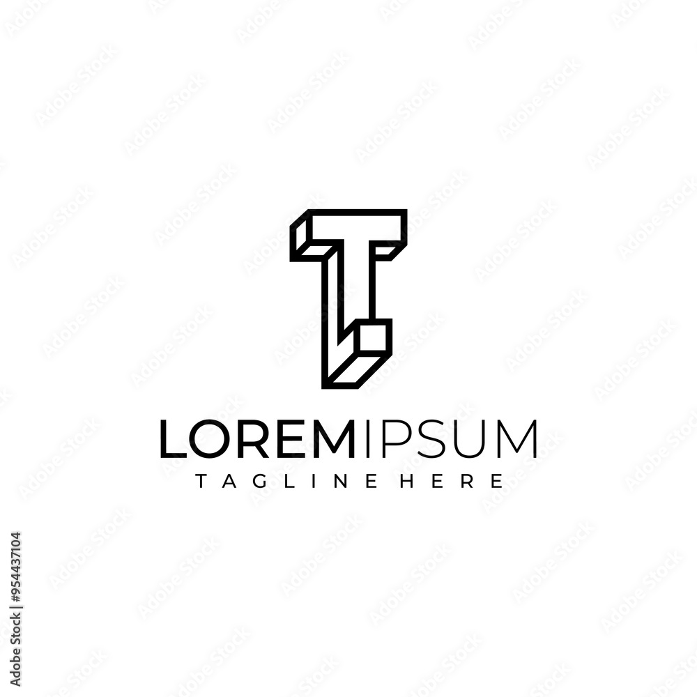 letter symbol TL line art modern logo letter symbol TL line art modern logo