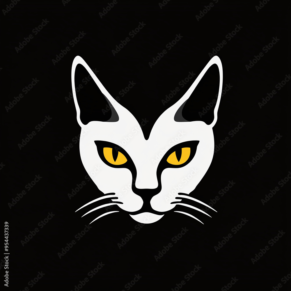 minimalist vector logo of a cat face minimalist vector logo of a cat face