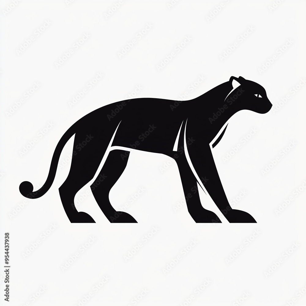 minimalist vector silhouette logo of a panther minimalist vector silhouette logo of a panther