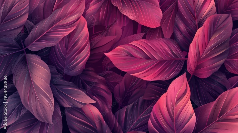 Stylishly designed abstract leaves. The leaves are drawn in dark pink, giving it a luxurious and elegant feel. Stylishly designed abstract leaves. The leaves are drawn in dark pink, giving it a luxurious and elegant feel.