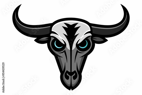 
bull skull silhouette, bull head icon, Vector illustration