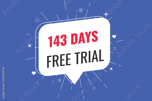 143 day free trial banner design. 143 days free banner background 