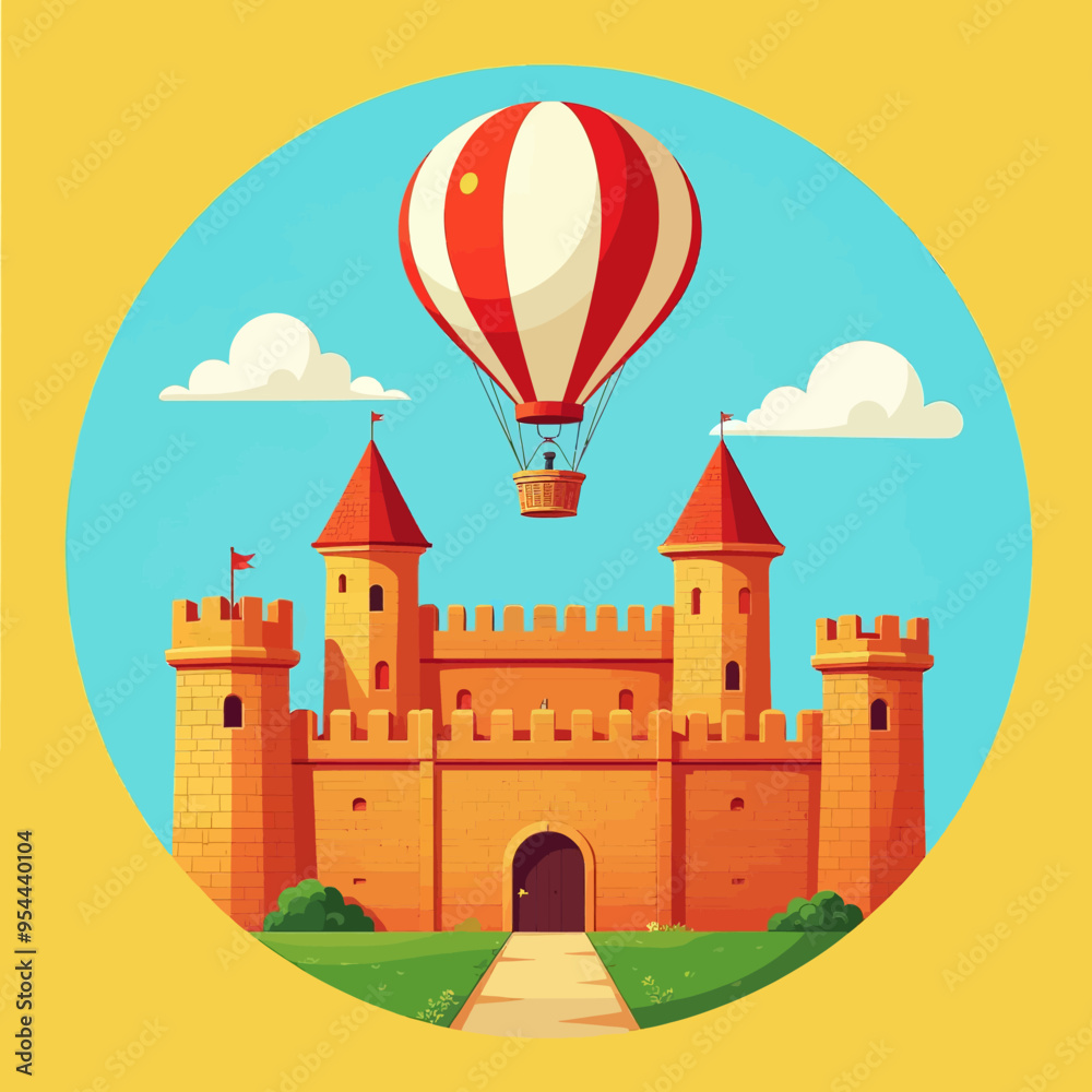 Fantasy Castle with Hot Air Balloon Fantasy Castle with Hot Air Balloon