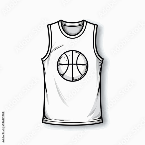 Basketball Jersey with Basketball Graphic