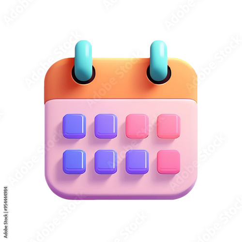 3D isolated Icon Calendar in Bright Colors