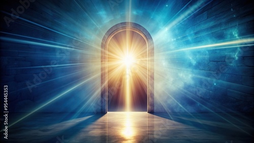 A mystical portal emitting a bright light, symbolizing the wisdom and insight it offers , portal, enlightenment photo