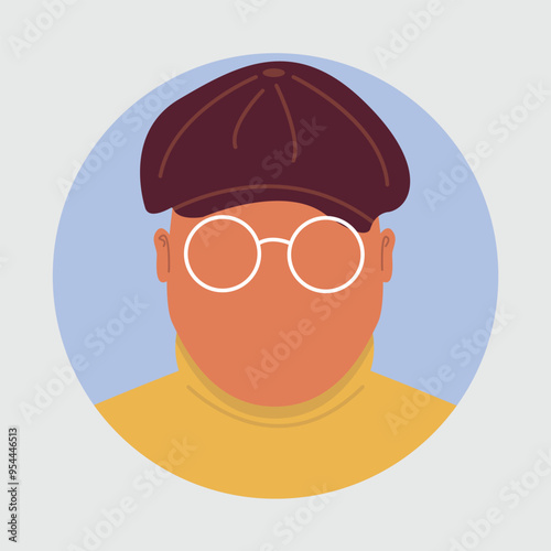 illustration of a person avatar fat guy