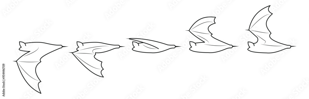 Fototapeta premium bat outline fly side view