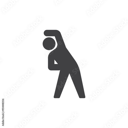 Stretching man vector icon